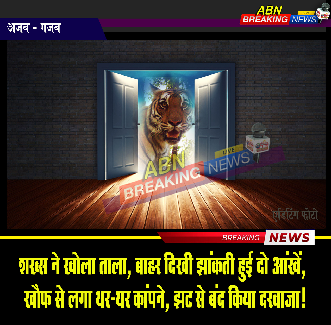 दरवाजा खोलते ही बाहर दिखी बाघ की आँखे, खौफ से लगा थर-थर कांपने, झट से बंद किया दरवाजा!